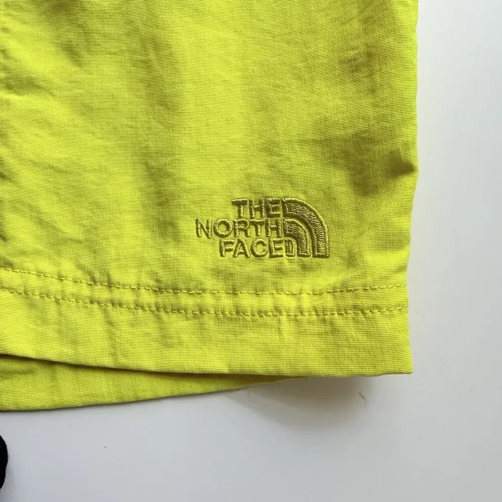 The North Face Swim Trunks Mens Large Yellow Nylon Mesh Lined Logo Board Shorts